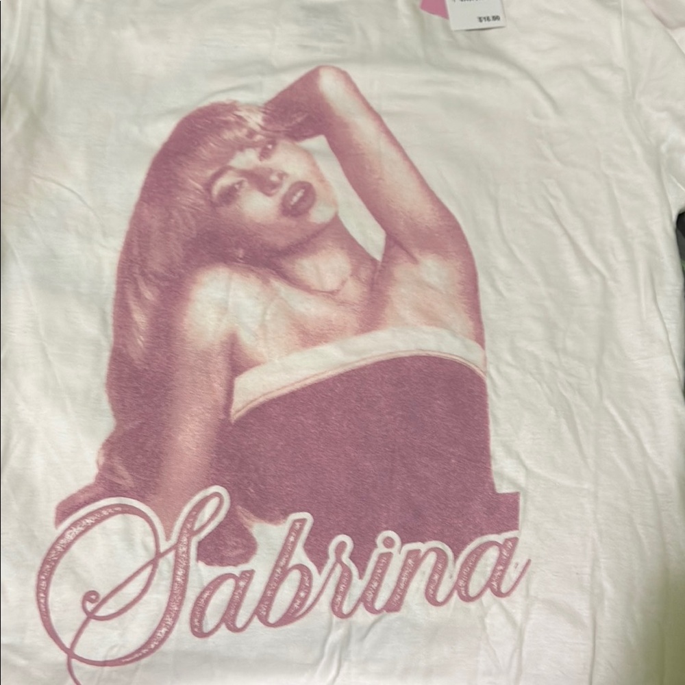 Sabrina Graphic Women's Top - White and Pink New